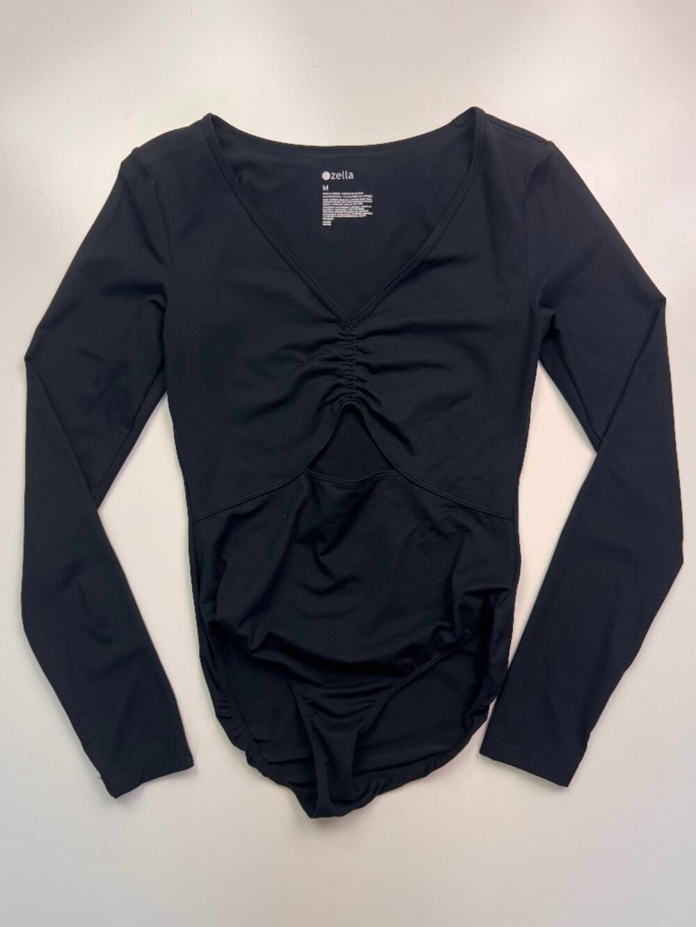 Zella Black Long Sleeve Bodysuit – Size Medium